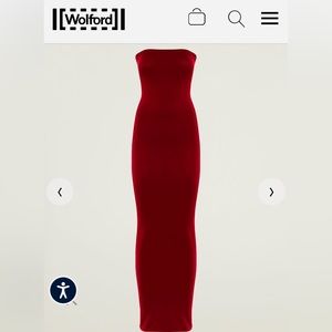 Wolford Red Velvet De Luxe Bodycon Dress XS